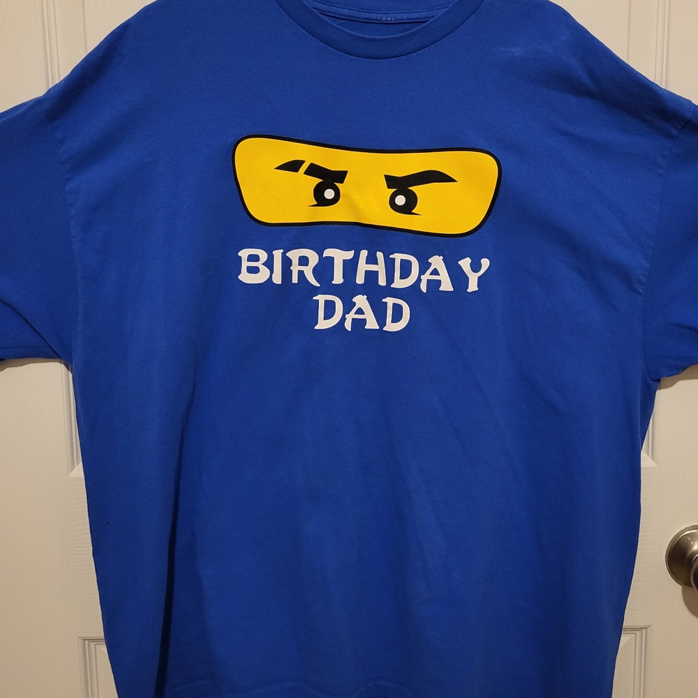 Blue Lego Birthday Dad t-shirt